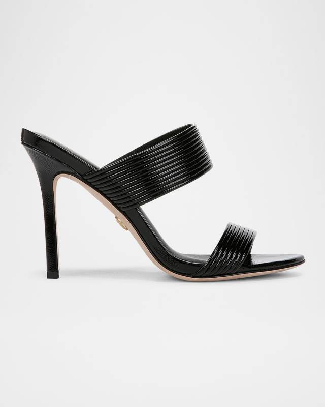 Asha Leather Dual-Band Slide Sandals